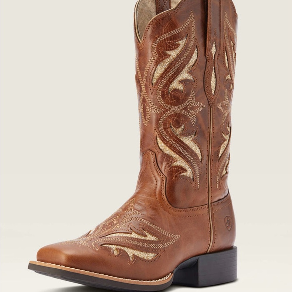 Ariat Round Up Bliss Western Wide Square Toe Boot - Midday Tan size 10